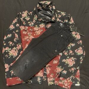 Valabasas Picasso Denim 2 Piece Outfit (Jacket Size M/Pants 30/34)